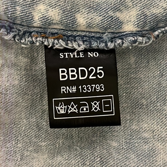 POL Washed Denim Button Front‎ Spaghetti Strap Dress Size M - Picture 8 of 9